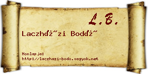 Laczházi Bodó névjegykártya